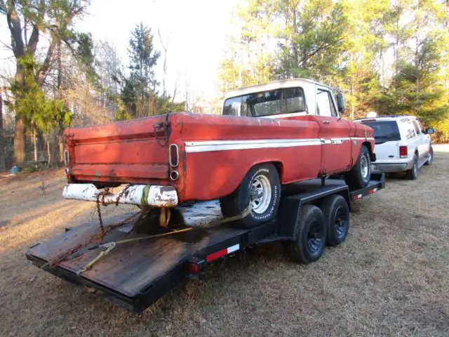 1966 chevy big back window long bed p/u project truck (better known as big red)