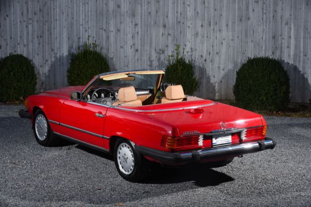 1987 mercedes-benz 560sl 72143 miles red convertible v8 5.6l automatic