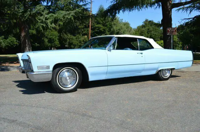 1967 cadillac deville convertible venetian blue venetian blue automatic 0