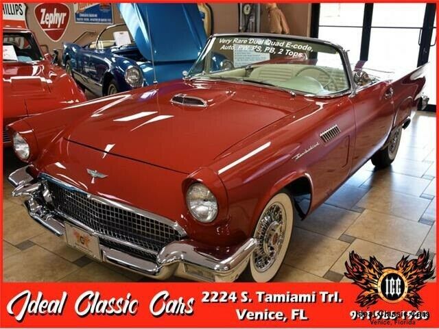 1957 ford thunderbird e-code flame red 312c.i. 2x4bbl