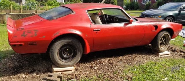 1973 pontiac trans am red white with orange carpet air car 4 speed ws4