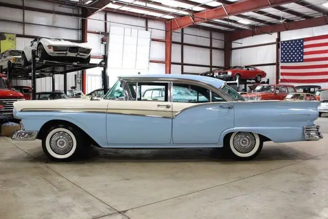 1957 ford fairlane 39900 miles starmist blue/ colonial white sedan 312ci v8 aut