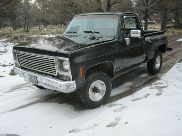 1976 gmc k-10 sierra fenderside 4x4 4spd 305 v8: c-10 / k-10 gmc chevrolet truck