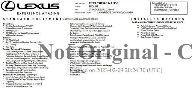 2023 lexus nx 350 nx 350