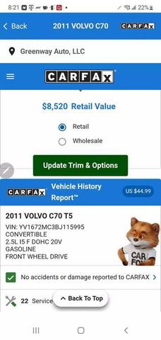 2011 volvo c70 t5
