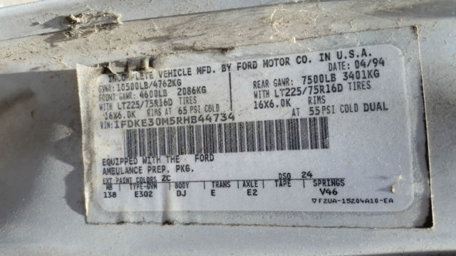 1994 ford e-350 van converted into a box truck lots of storage- work needed