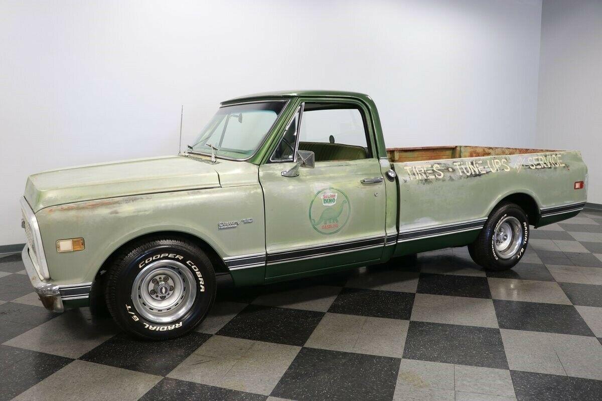 1972 chevrolet c 10 custom deluxe pickup truck olive 91256 miles
