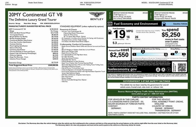 2020 bentley continental gt v8