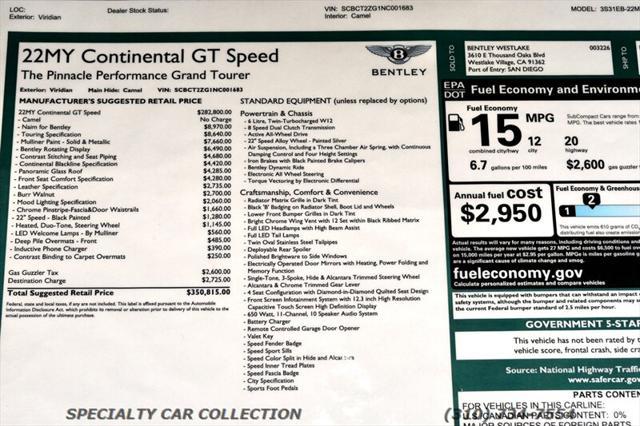 2022 bentley continental gt speed