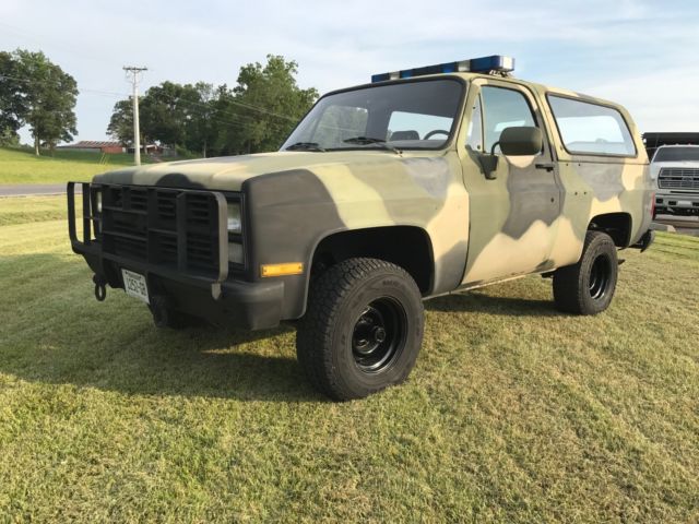 1986 cucv m1009 military k5 d10 blazer 11k miles 6.2l diesel 4wd whelen light