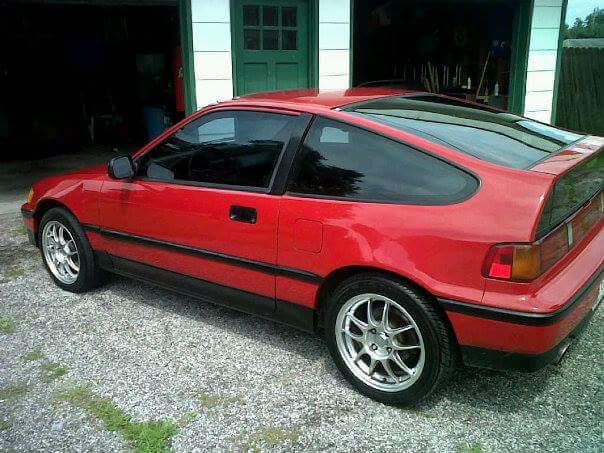 1989 red honda crx 5 speed standard transmission, hatchback, sunroof
