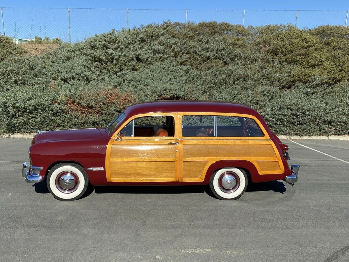 1950 ford custom deluxe woody 11735 miles burgundy station wagon 3 speed o/d
