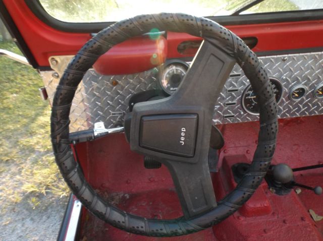 1966 kaiser cj5 jeep red utility vehicle restored 1974 350 chevy engine motor