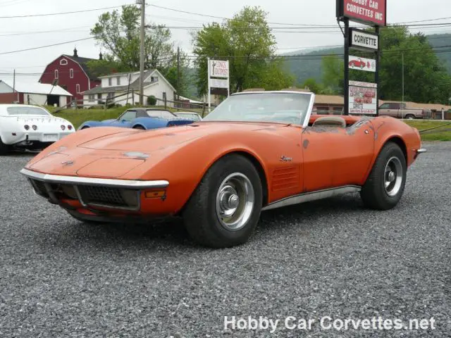 1970 orange corvette convertible stingray 4spd #'s matching great project vette