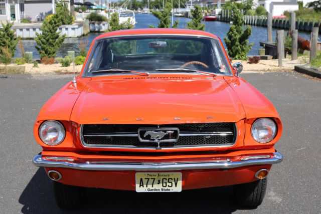 1965 ford mustang fastback 2+2 - poppy red - fully restored - i-6 - auto trans
