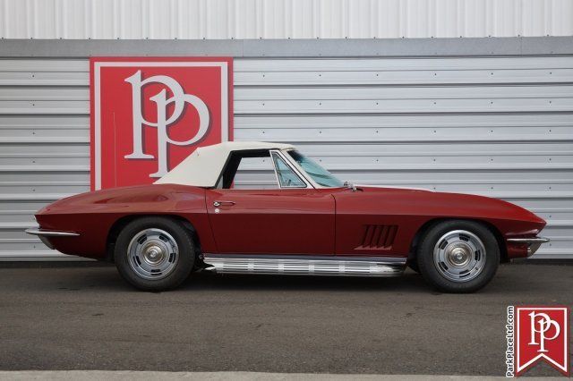 1967 chevrolet corvette roadster, marlboro maroon on white