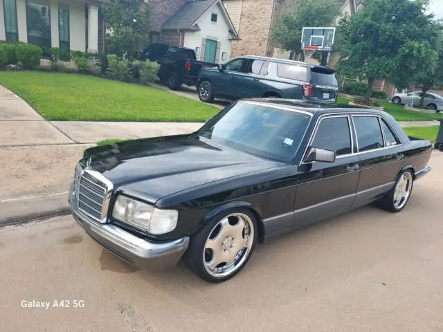 1989 mercedes-benz 500-series sedan black rwd automatic sel