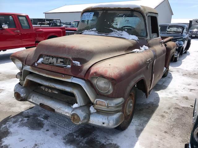 1955 gmc pickup all original barn find v8 3-speed free ship! very solid! offer!