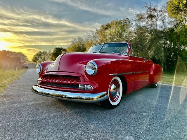 1952 chevrolet deluxe convertible red rwd automatic hotrod