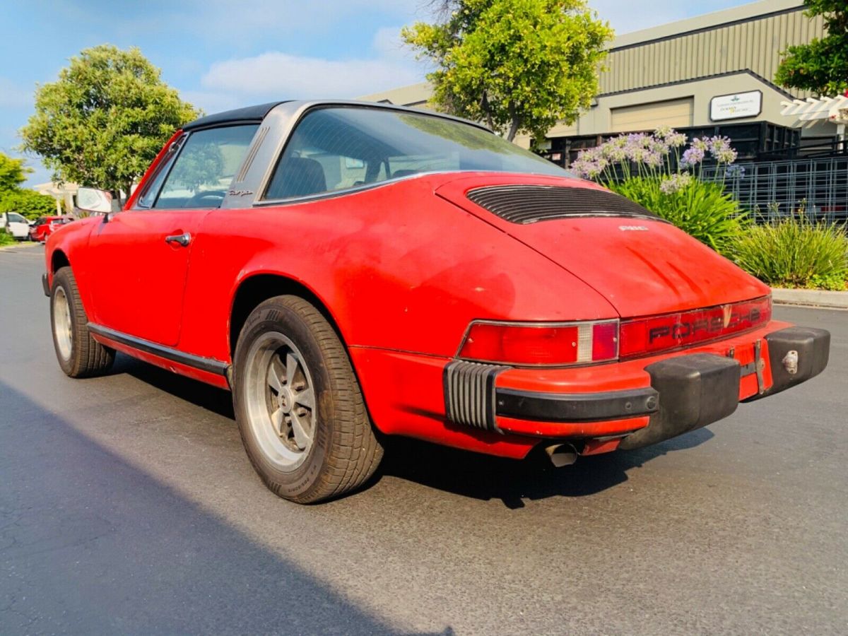 1975 porsche 911 targa, red with black interior - no rust - no accidents