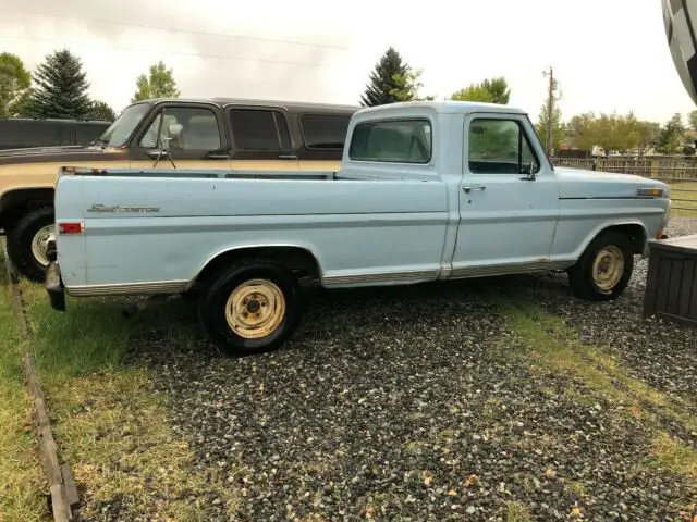 1970 ford f100 sport custom 360 3spd on the tree factory overdrive and aux tank