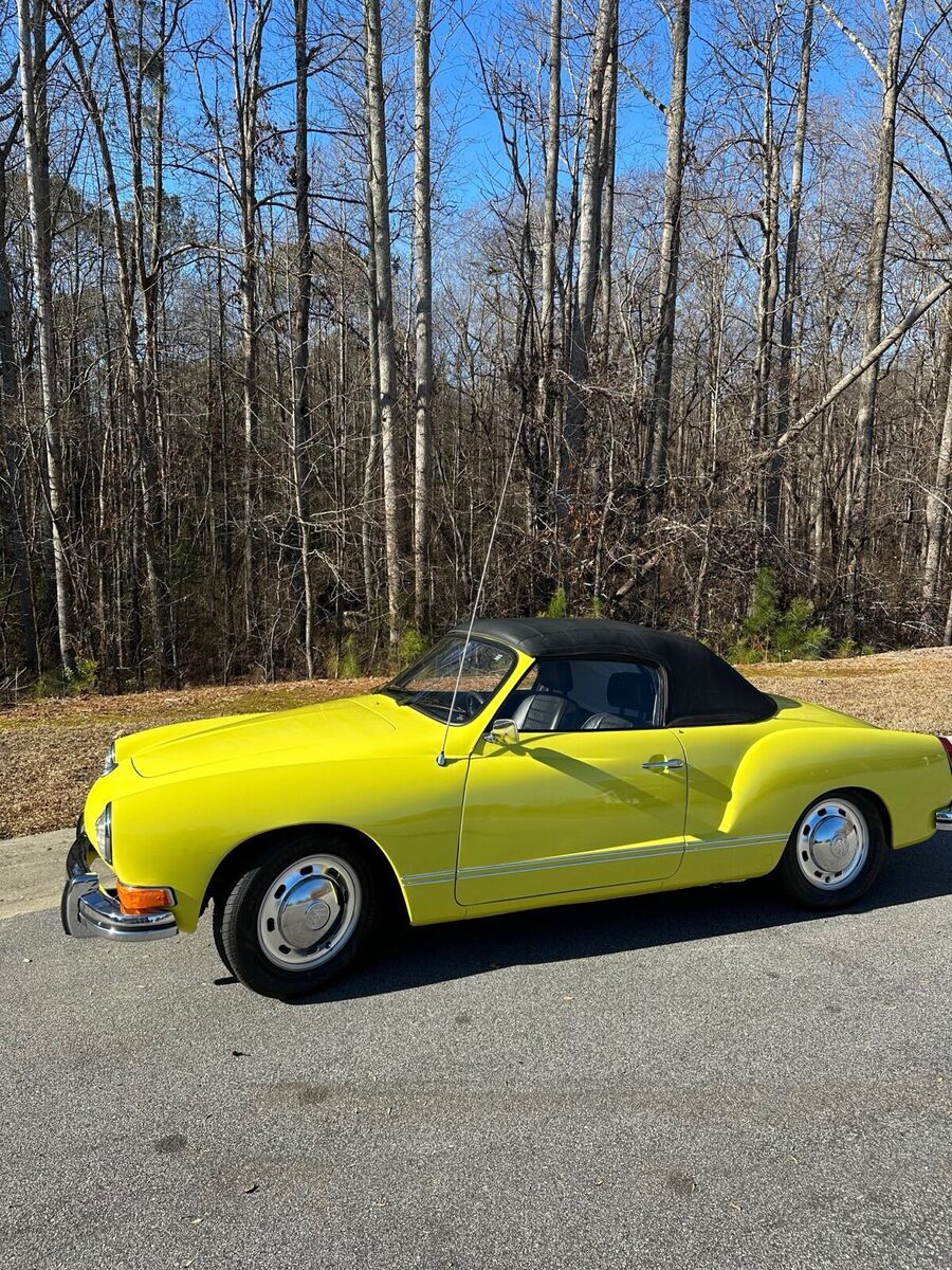 1974 volkswagen karmann ghia yellow rwd manual leather seats