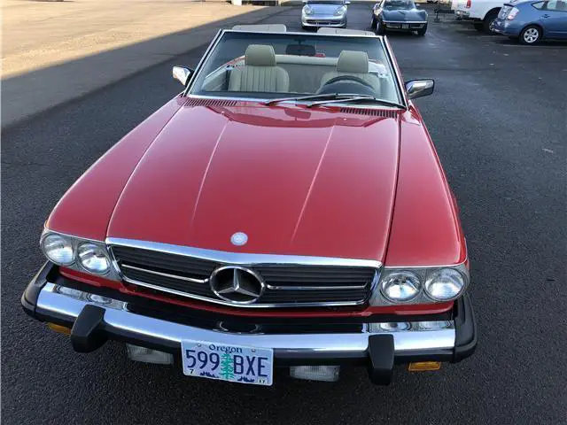 1988 mercedes 560sl 104,198 miles red convertible 5.6liter automatic