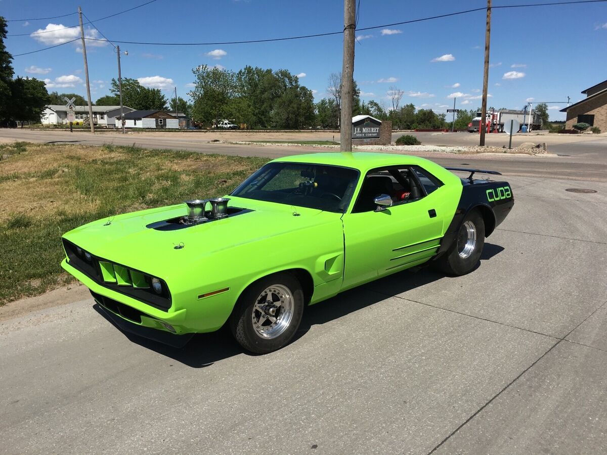 1971 plymouth cuda coupe green rwd automatic