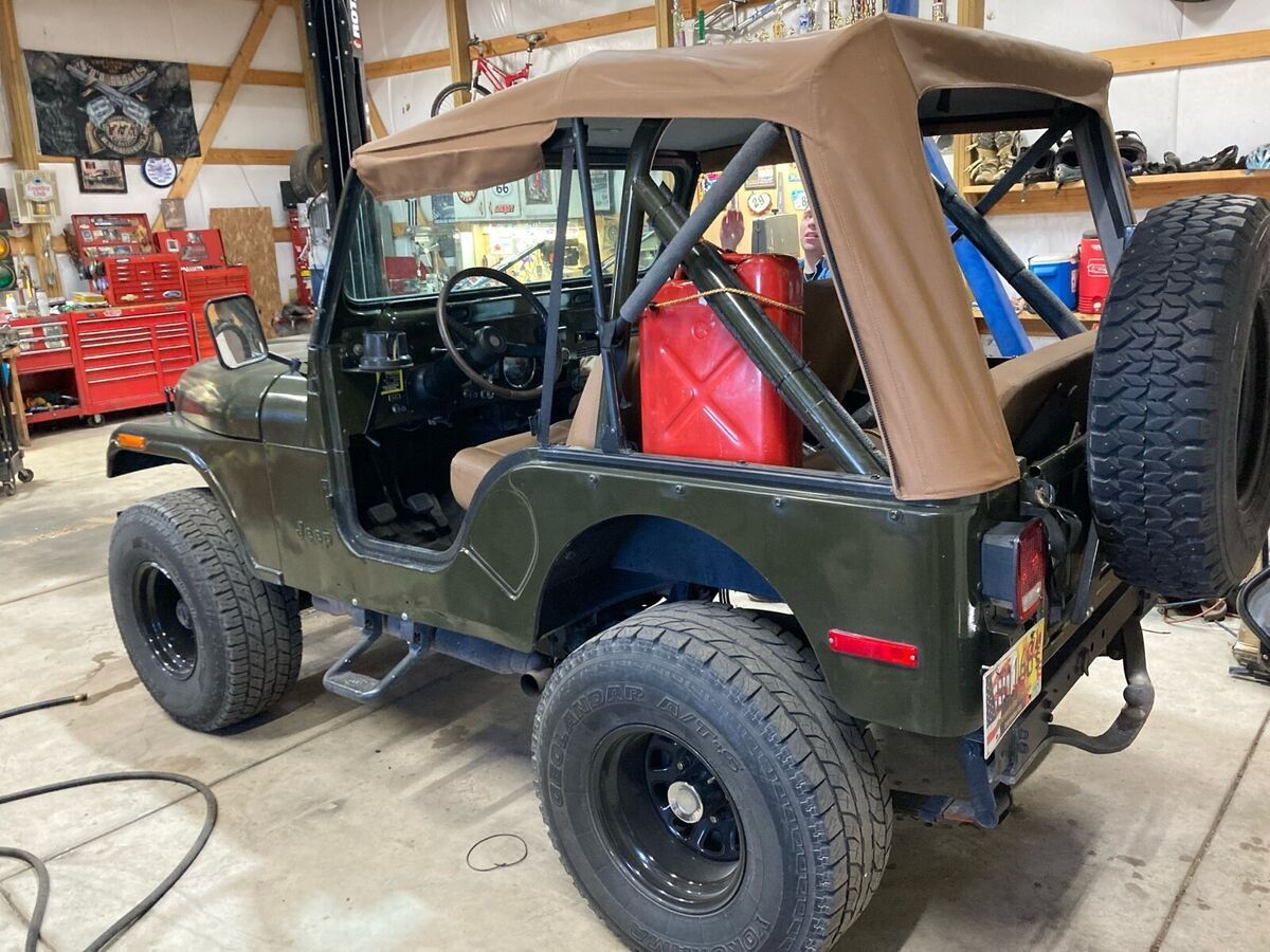 1977 jeep cj olive drab military green 360 v8