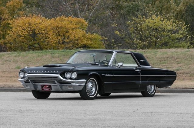 1964 ford thunderbird 390 v8 new air conditioning correct black / white colors