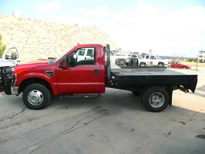 obo 2008 ford f350 xlt 4x4 reg cab diesel 95k miles 9' flatbed welders service pick in dallas, tx