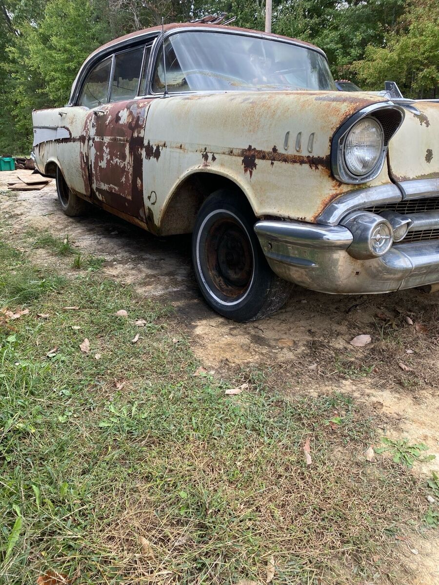 1957 chevrolet bel air sedan yellow bel air