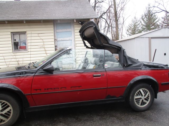 1986 pontiac sunbird gt turbo convertible two tone very rare