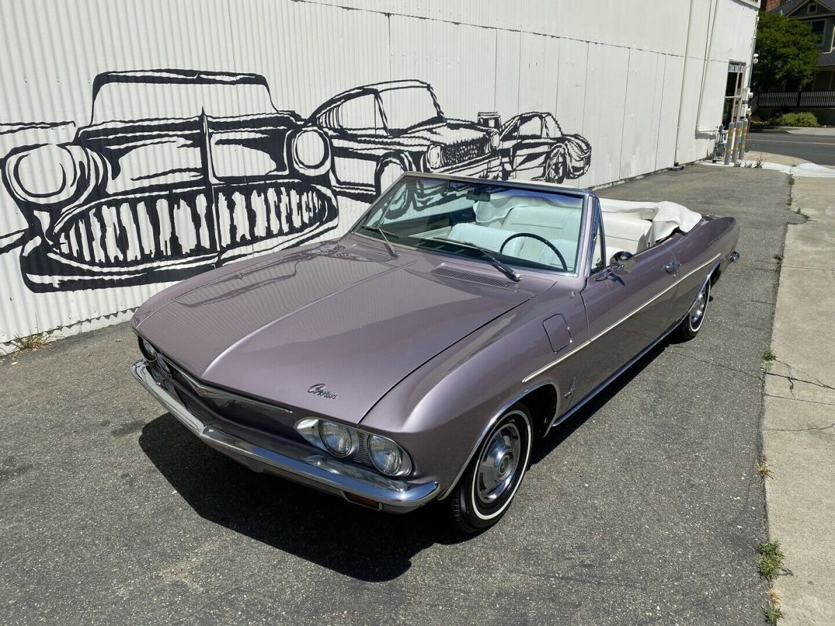 1965 chevrolet corvair 52279 miles evening orchid convertible