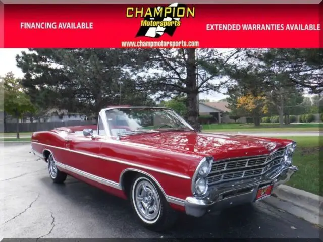 1967 ford galaxie 500 76770 miles candy apple red convertible 390cu a