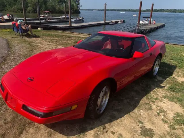 1994 red chevrolet corvette targa top lt1 only 28k orig miles no reserve