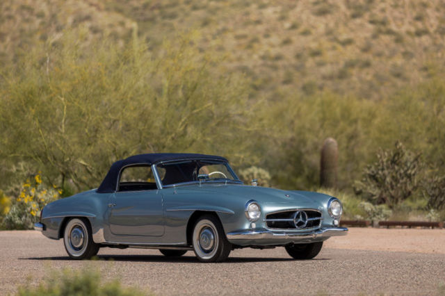 1957 mercedes benz 190sl 190 sl convertible light blue metallic fully restored