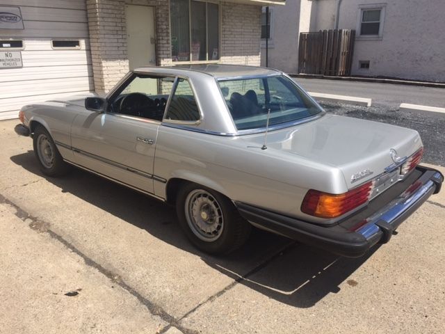 mercedes benz 1978 450 sl roadster low miles both tops silver blue leather v8