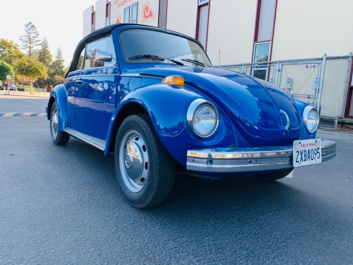 1978 volkwagen beetle, midnight blue convertible, no rust california car