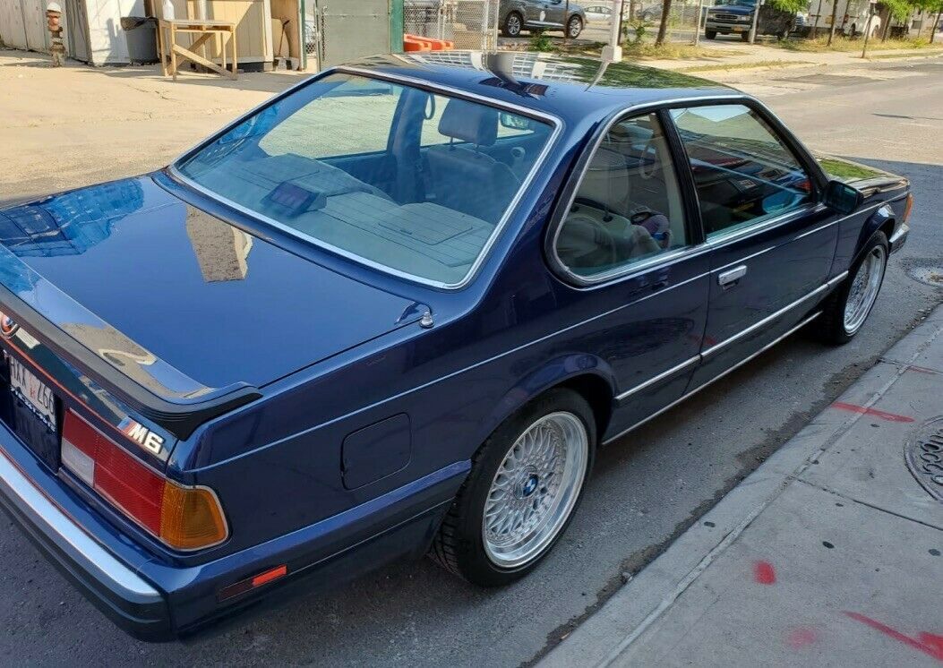1988 bmw e24 m6; royal blue metallic over natural leather -- beautiful condition