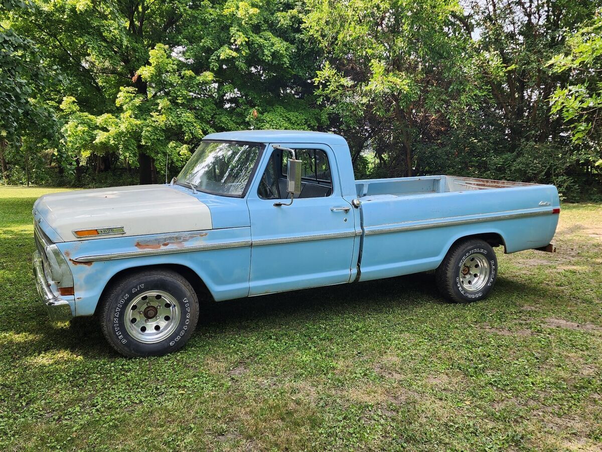 1970 ford f100 pickup blue custom