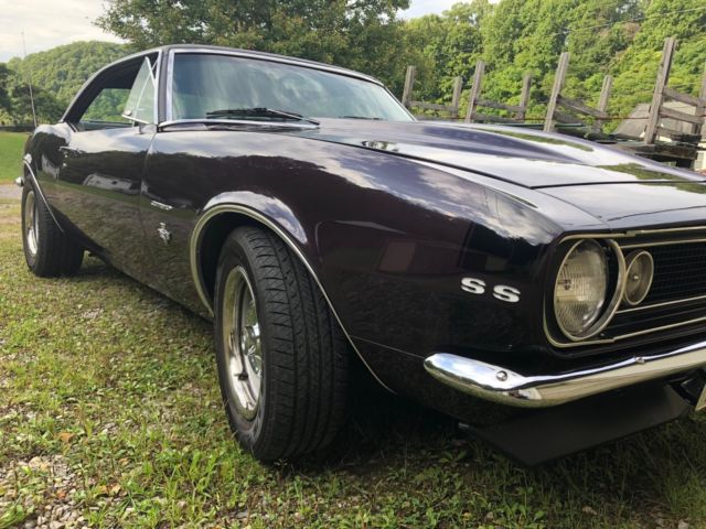 1967 chevrolet camaro ss 350 4 speed, 12 bolt, black vinyl top, royal plum
