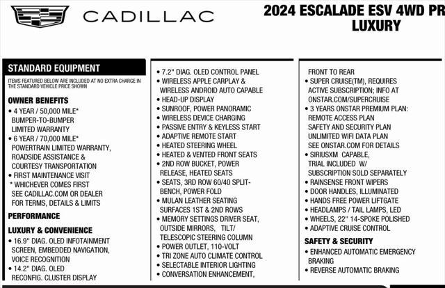 2024 cadillac escalade esv premium luxury