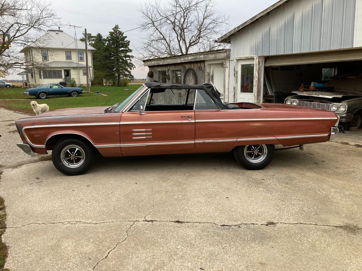 1966 plymouth sport fury convertible 1 of 2 factory 440 engine copper/blk