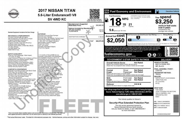 used 2017 nissan titan s lawrence, ks 66047 for sale in laurence, kansas