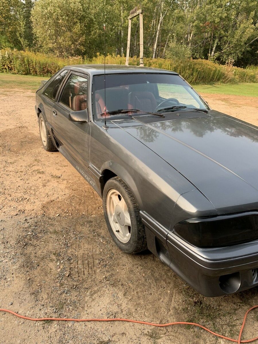 1989 ford mustang hatchback grey rwd manual gt