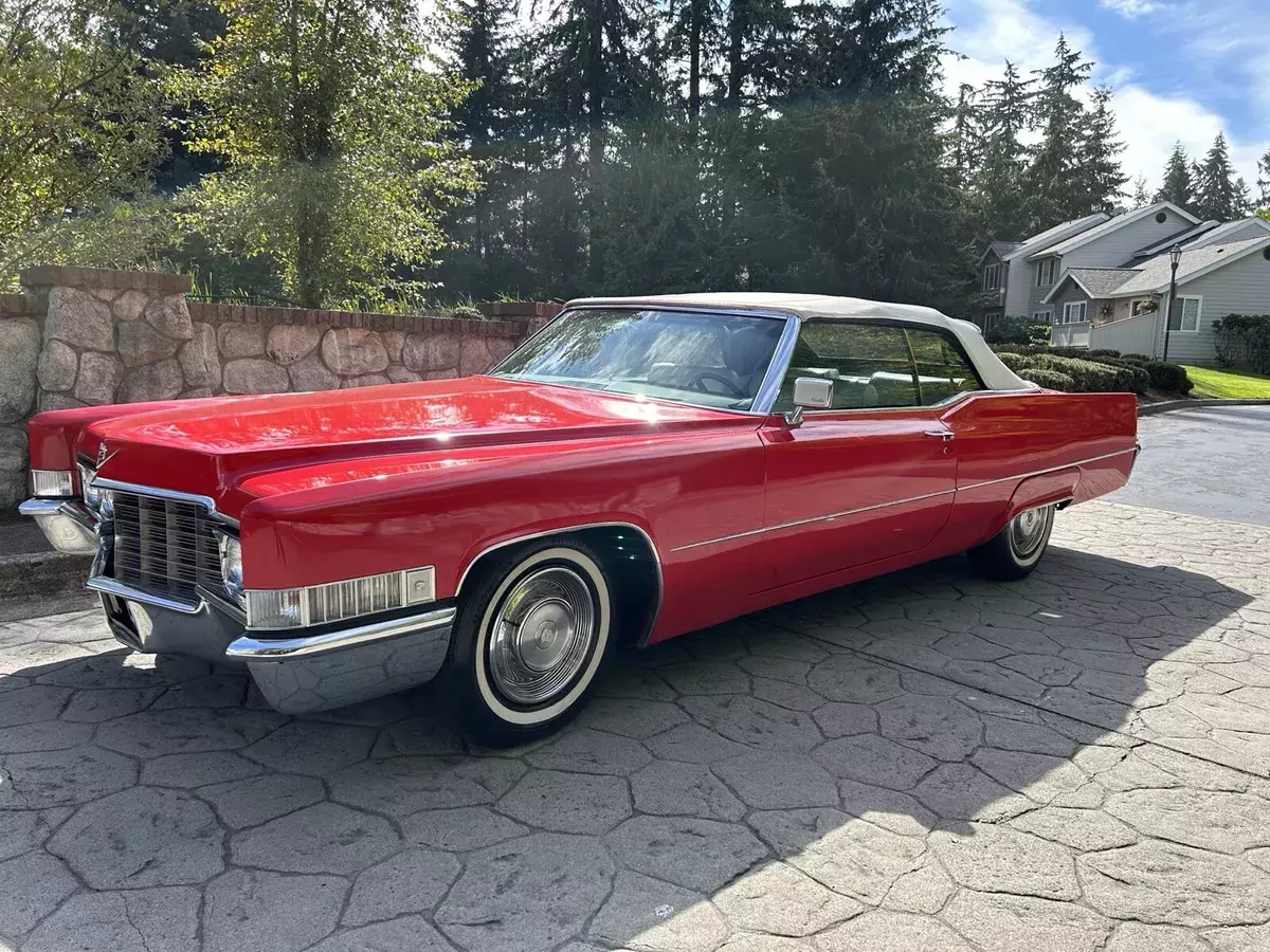 1969 cadillac deville convertible red