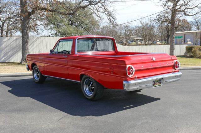 1965 ford ranchero 24913 miles red with black hood stripes pickup truck v8 5.0l