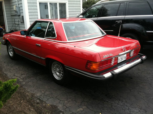 1985 mercedes benz red 380sl, 26,600 miles, 1 owner, mb certified for sale