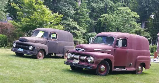 1951 ford panel trucks - three of them